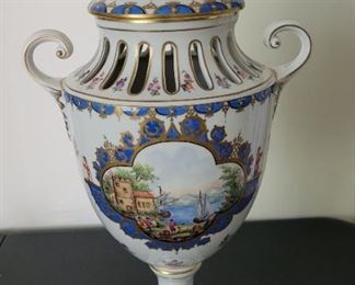 Dresden porcelain urn.