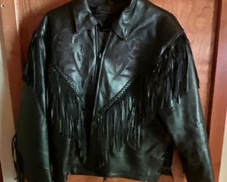 Womens Leather Fringe Jacket