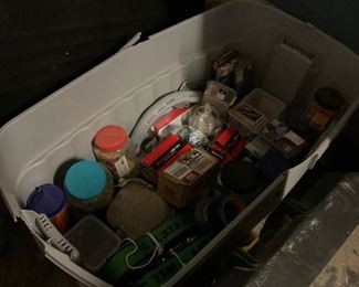 Bin of misc Nuts, Bolts, electrical