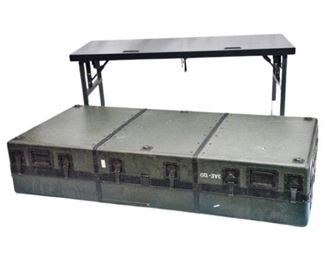 125. Folding Table with Outlets w Hardshell Case