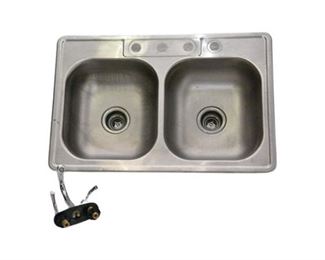 160. Stainless Steel Duel Sink With Faucet