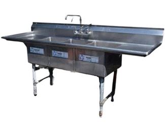 168. Stainless Steel Commercial Triple Sink