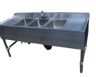 169. Stainless Steel Commercial Triple Sink