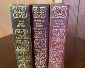 Set of Three Vintage Short Story Books Twain Maupassant Balzac