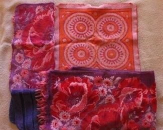 Vintage Towel Lot Purple Red