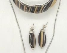 17 - Brighton Carmello necklace, bangle & earrings 18" snake chain necklace wih pendant 3" bangle no backs for post earrings
