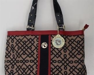 20 - Spartina 449 Handbag Natural Linen Genuine Leather