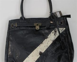 30 - Lazzaro Leather and Cowhide Handbag
