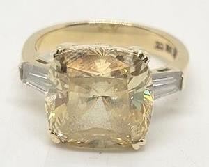 32 - 14K Gold plated Cubic Zirconia ring, 6 3/4
