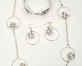 46 - Brighton Rose necklace, bangle & earrings 37" necklace bangle dangle earrings
