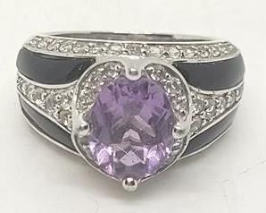 67 - Sterling amethyst ring size 6 3/4
