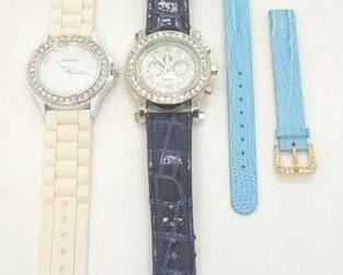 72 - Ladies Geneva jelly & Japan Movt watches & band Genuine leather band by Jean Dousset
