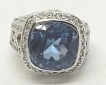 87 - Sterling silver size 6 gemstone ring
