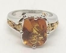 93 - Sterling silver citrine ring size 6 1/2
