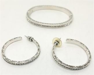 96 - Brighton hinged bangle & hoop earrings Swarovski crystal
