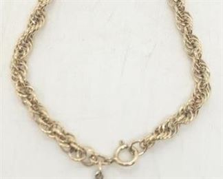 111 - 12K Gold filled 7" rope bracelet with 10K charm
