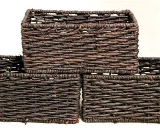130a - Group of 3 wicker baskets 6 x 12 x 7
