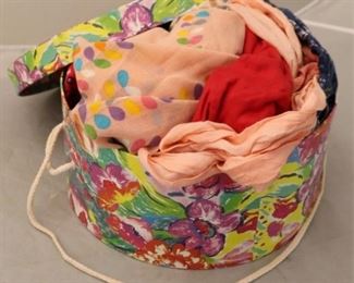131a - Hat Box loaded with Scarves
