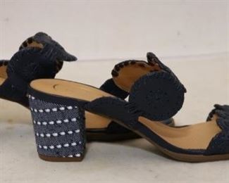 149 - Jack Rogers Lauren mid heel sandals in NAVY Size 8
