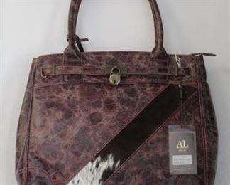 160 - Lazzaro Leather & cow hide handbag
