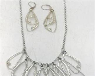 182 - Brighton necklace & earrings with crystals 17" necklace
