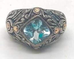 194 - 18K & Sterling ring signed DS size 7
