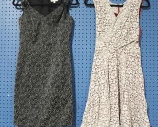 201a - Lot of 2 Dresses Black Dress by David Meister, size s Beige Lace Dress by Maeve, size s

