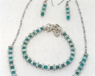 203 - Brighton turquoise 3 pc jewelry set 17" necklace 8" bracelet
