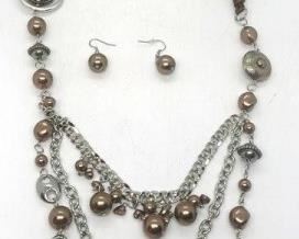 207 - Brighton ribbon tie necklace w/ matching earrings Adjustable 18 + necklace
