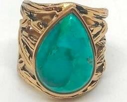 214 - Barse Thailand ring with turquoise stone size 6.5
