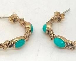 216 - Barse Thailand with turquoise stone pair earrings
