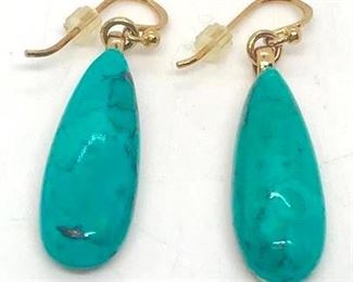 217 - Barse Thailand turquoise stone earrings

