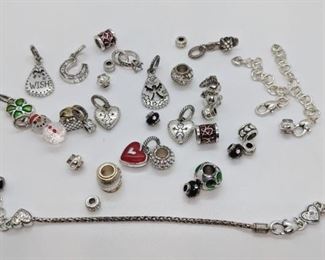 247 - Brighton Charm Bracelet to include various charms Bracelet - 7 1/2" long to include various charms and beads

