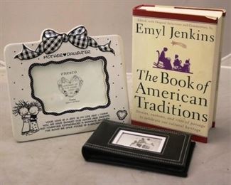 251a - Group Lot of Various Items Book, Picture Frame & Small Photo Album
