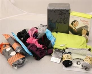 253a - Box Lot of Assorted Workout/Yoga Items
