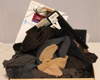 257 - Box Lot of Assorted Nylons Knee-highs, Pantyhose, Socks
