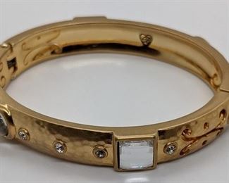 263 - Brighton Versailles Brushed Gold Hinged Bangle
