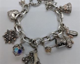 275x - Brighton Winter Theme Charm Bracelet 7 1/4" long
