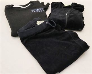 280 - Juicy Couture Velour Jacket (L) & Pants (M) to include a Charles River Sweatshirt w/ zippered pockets, size s Jacket runs small
