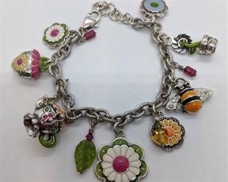 285x - Brighton Garden Theme Charm Bracelet 8" long
