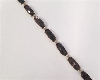 288 - 14K smokey quartz 7" bracelet

