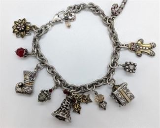 311 - Brighton Holiday Theme Charm Bracelet 8" long
