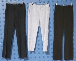 316a - Group of 3 Pairs of Slacks Striped by Anne Klein, size 4 - capri's Brown Slacks by NYxJD, size 2 Black Slacks by Banana Republic, size 2 stretch

