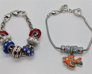 333 - Patriotic Charm Bracelet & Brighton Fish Charm Bracelet
