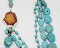 345 - Turquoise Beaded Necklace 32"
