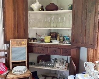 Corner cabinet filled with goodies