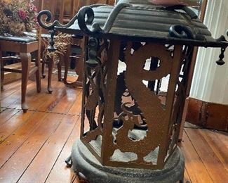 Pair of Antique Asian Iron Lanterns from Chinatown, NYC