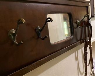 old entry mirror with bridle