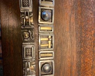 Artisan brutalist bracelets-one of a kind-set with precious stones