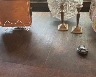 oak dining table-draw leaf